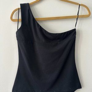 Cache | Black One Shoulder Top Size S